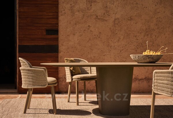 Tribu Betonový jídelní stůl Tao, Tribu, oválný 240x120x75 cm, odlehčený beton barva linen