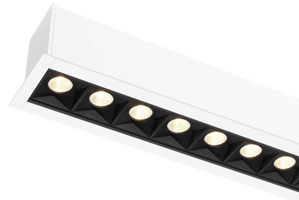 BIG WHITE SLV GLENOS PRO Stropní vestavné svítidlo, 1,2 m, DALI, UGR19, 3000K, 75°, IP20, bílé / černé 1010521