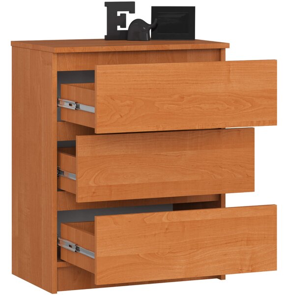 Ak furniture Komoda Kuba 60 cm - 3 šuplíky olše