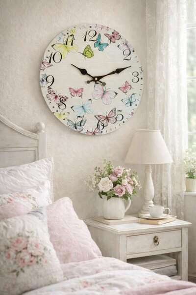 Nástěnné hodiny Motýlci Ø 34 cm 2000088