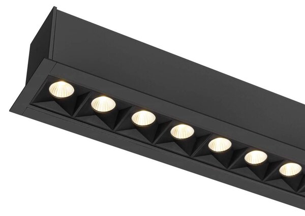 BIG WHITE SLV GLENOS PRO Stropní vestavné svítidlo, 1,2 m, DALI, UGR19, 3000K, 75°, IP20, černé 1010522