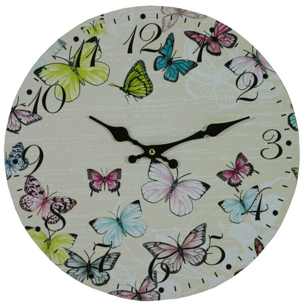 Nástěnné hodiny Motýlci Ø 34 cm 2000088