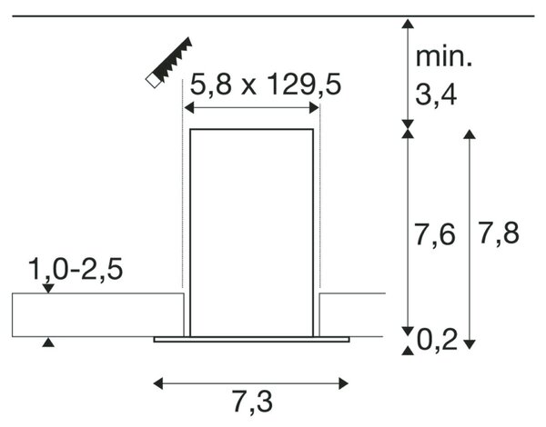 BIG WHITE SLV GLENOS PRO Stropní vestavné svítidlo, 1,2 m, DALI, UGR19, 3000K, 75°, IP20, černé 1010522