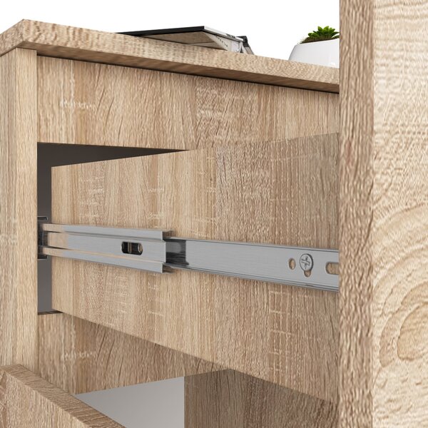 Ak furniture Komoda Kiara 80 cm 2 skříňky a 1 šuplík dub sonoma
