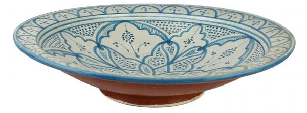 Ručně malovaný marocký keramický talíř S01