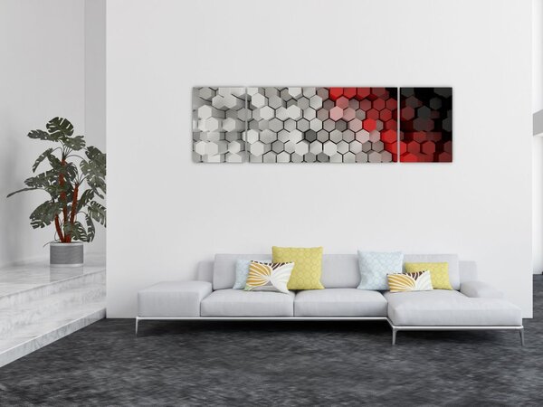 Obraz - 3D hexagony (170x50 cm)