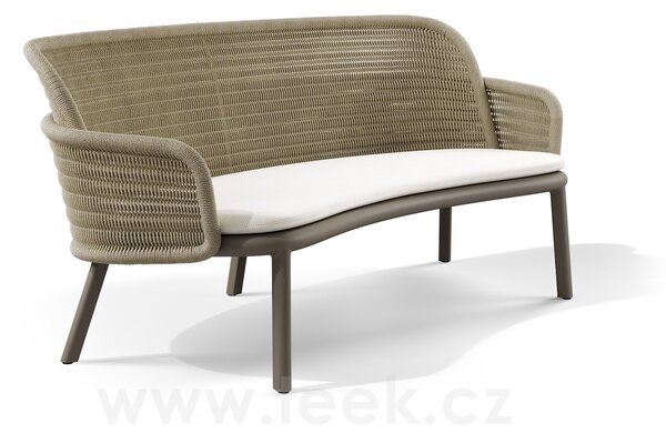 Tribu 2-místná pohovka Suro, Tribu, 163x87x75 cm, rám lakovaný hliník barva clay, výplet lanko barva linen, bez sedáku