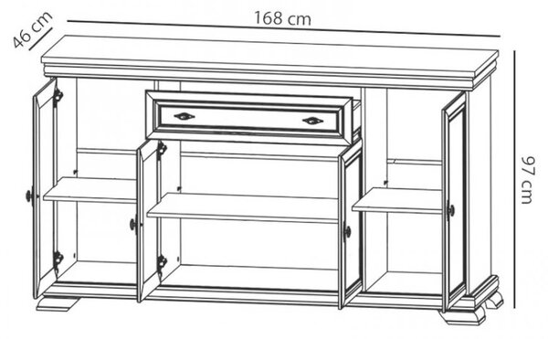 Obývací stěna KORA a | sestava A | 414 cm + 120x80 cm | andersen
