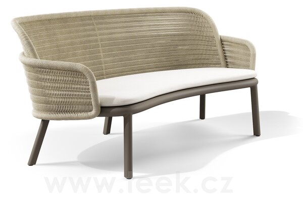 Tribu 2-místná pohovka Suro, Tribu, 163x87x75 cm, rám lakovaný hliník barva clay, výplet lanko barva linen, bez sedáku