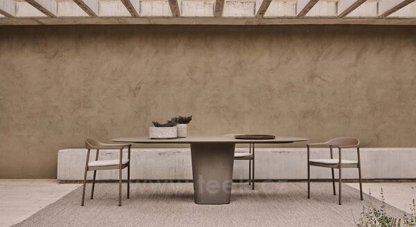 Tribu Betonový jídelní stůl Tao, Tribu, oválný 240x120x75 cm, odlehčený beton barva linen