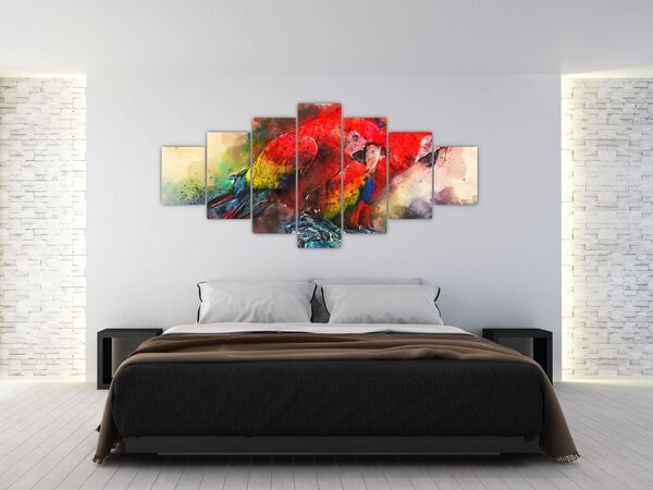 Obraz červených papoušků ara (210x100 cm)