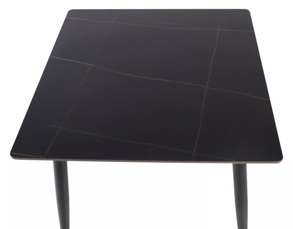Jídelní stůl RION 130x70 cm s keramickou deskou, černý mramor