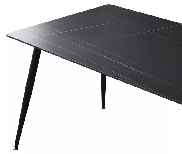 Jídelní stůl RION 130x70 cm s keramickou deskou, černý mramor