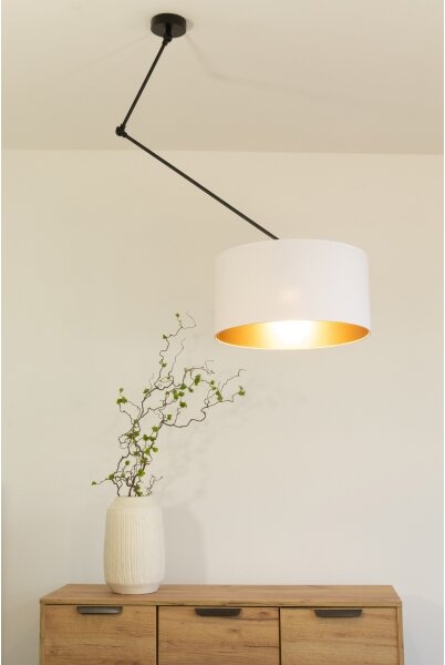 LED Nastavitelný lustr na tyči GORTA 1xE27/60W/230V bílá/zlatá
