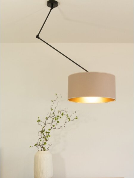 LED Nastavitelný lustr na tyči GORTA 1xE27/60W/230V béžová/zlatá