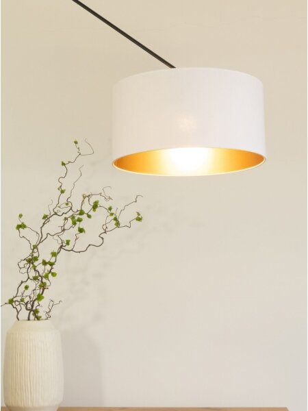 LED Nastavitelný lustr na tyči GORTA 1xE27/60W/230V bílá/zlatá