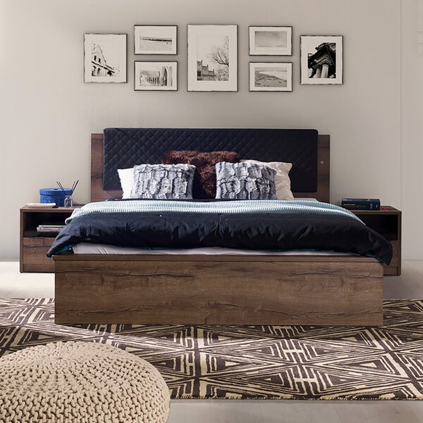 Ložnice DENVER mc | sestava A | 4 díly | dub monastery/černá lesk