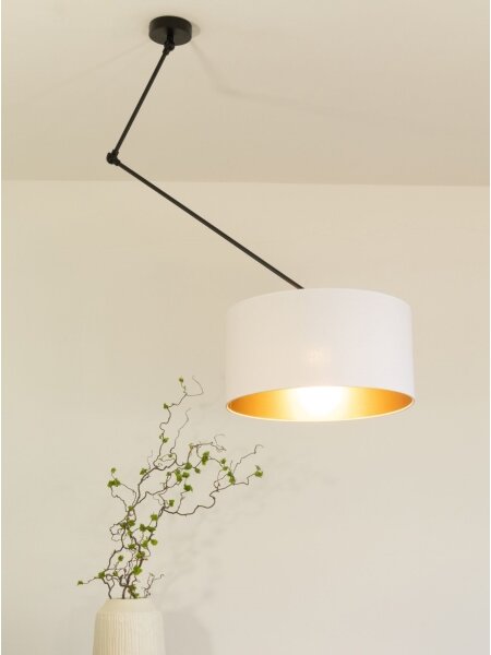 LED Nastavitelný lustr na tyči GORTA 1xE27/60W/230V bílá/zlatá