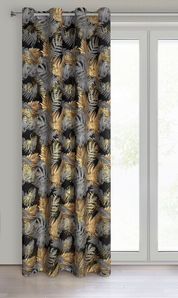 ZATEMŇOVACÍ ZÁVĚS NA KROUŽCÍCH BALI 140X250 CM LISTY