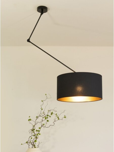 LED Nastavitelný lustr na tyči GORTA 1xE27/60W/230V černá/zlatá