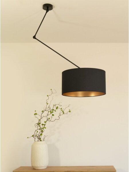 LED Nastavitelný lustr na tyči GORTA 1xE27/60W/230V černá/zlatá