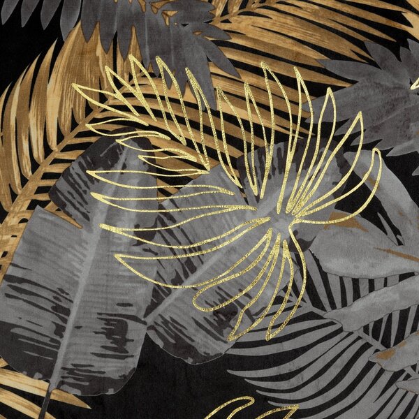ZATEMŇOVACÍ ZÁVĚS NA KROUŽCÍCH BALI 140X250 CM LISTY