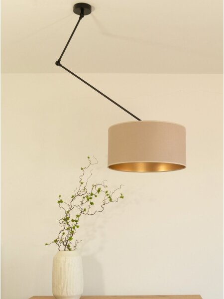 LED Nastavitelný lustr na tyči GORTA 1xE27/60W/230V béžová/zlatá