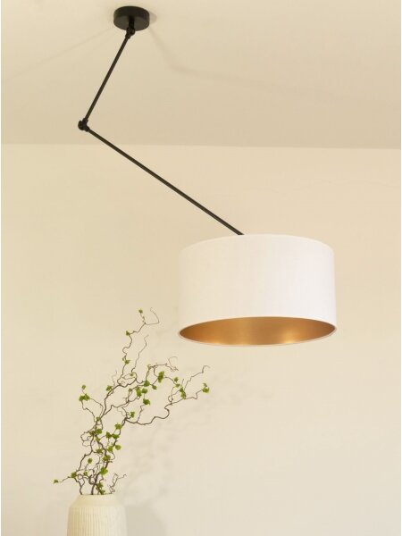 LED Nastavitelný lustr na tyči GORTA 1xE27/60W/230V bílá/zlatá