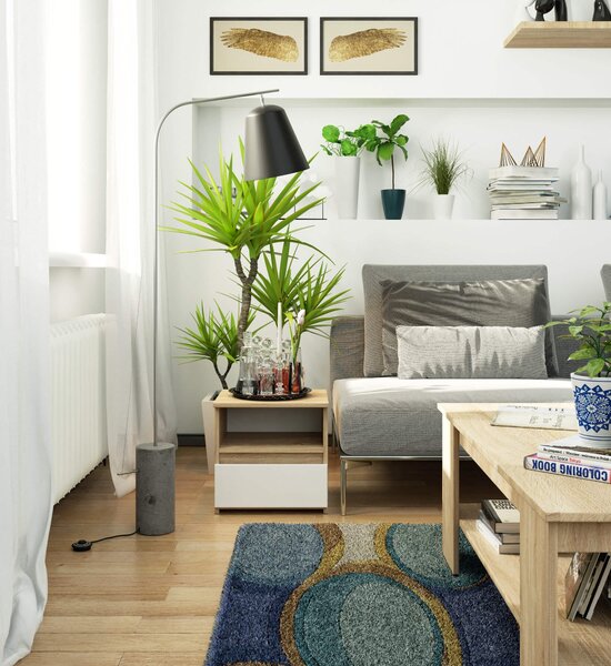 Ak furniture Noční stolek CL1 40 cm dub sonoma/bílý