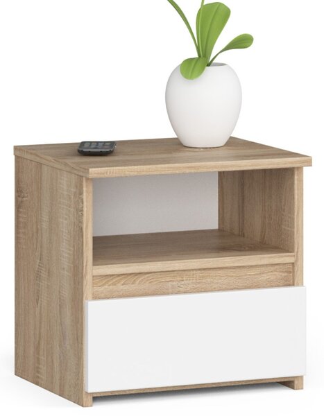 Ak furniture Noční stolek CL1 40 cm dub sonoma/bílý