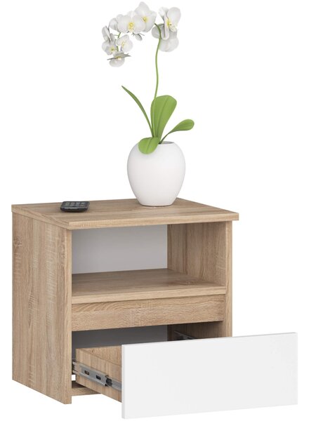 Ak furniture Noční stolek CL1 40 cm dub sonoma/bílý