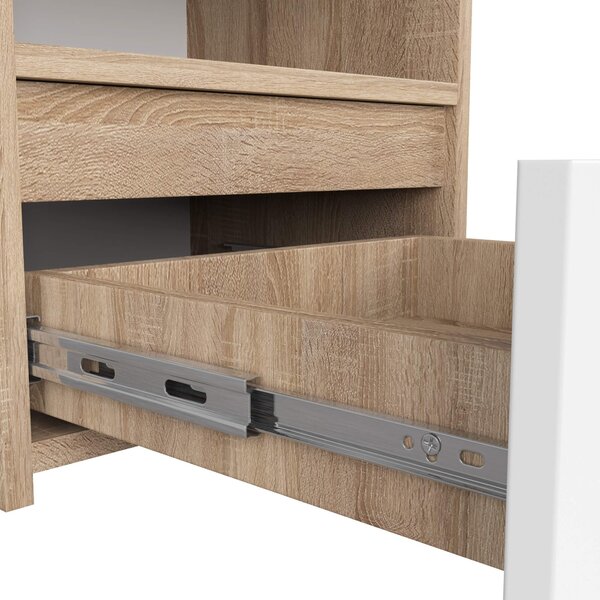 Ak furniture Noční stolek CL1 40 cm dub sonoma/bílý