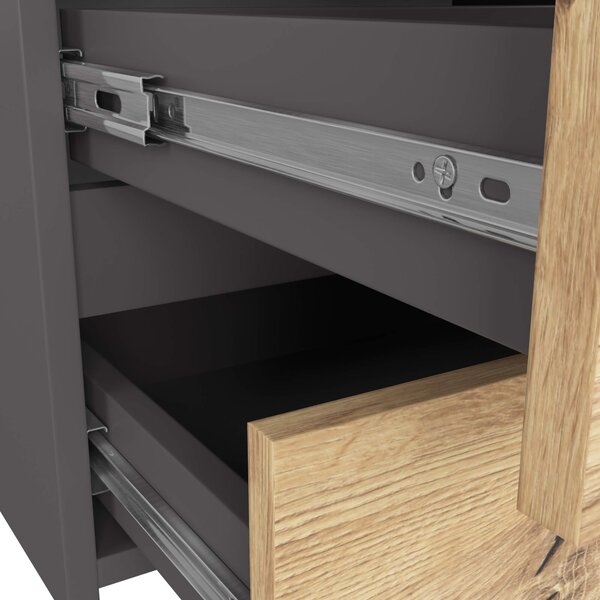Ak furniture Komoda CL6 100 cm grafitově šedá/dub artisan