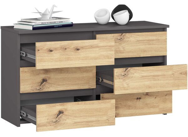 Ak furniture Komoda CL6 100 cm grafitově šedá/dub artisan