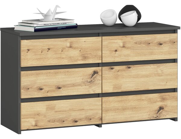 Ak furniture Komoda CL6 100 cm grafitově šedá/dub artisan