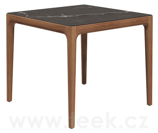 Gloster Jídelní stůl Lima, Gloster, čtvercový 87x87x74,5 cm, rám teak, deska keramika dekor Nero