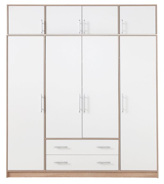 SMART sb | šatní skříň SR1 + nástavec SRN1 | 200 cm | sonoma/bílá
