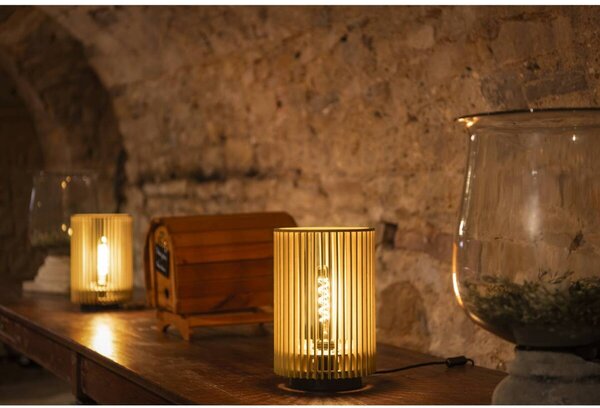 BIG WHITE SLV WUD TL E27, stolní lampa, válcové, 1 x max. 40 W, přírodní 1010402