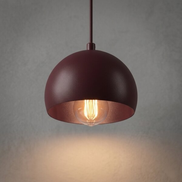 Lustr na lanku SOOL 1xE27/15W/230V pr. 15 cm burgundy