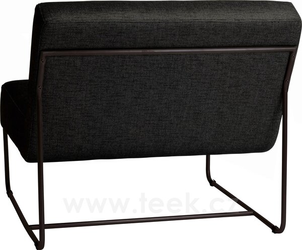 Stern Nízké křeslo bez područek Mia, Stern, 80x80x74 cm, rám lakovaná nerezová ocel black matt, polstrování venkovní látka barva silk black, rychleschnoucí výplň, včetně krycí plachty