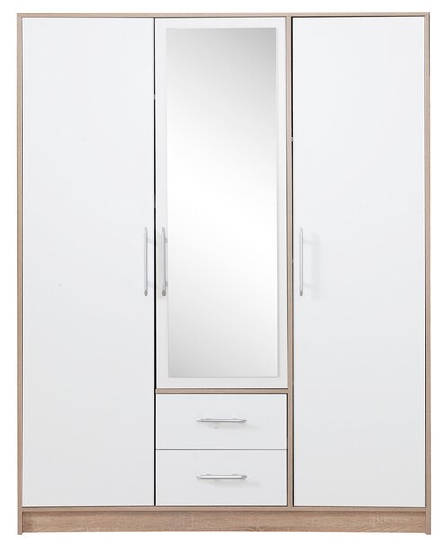 SMART sb | šatní skříň SRL2 + zrcadlo | 150 cm | sonoma/bílá