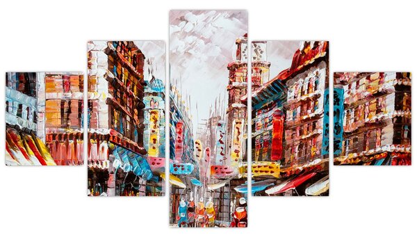 Obraz - Hong Kong, olejomalba (125x70 cm)