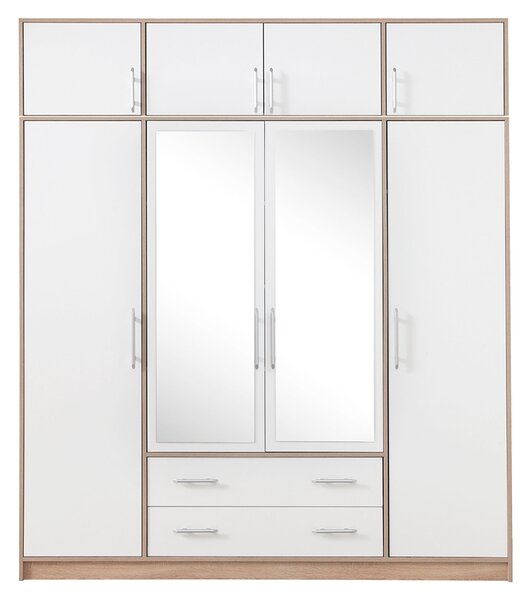 SMART sb | šatní skříň SRL1 + nástavec SRN1 + zrcadlo | 200 cm | sonoma/bílá