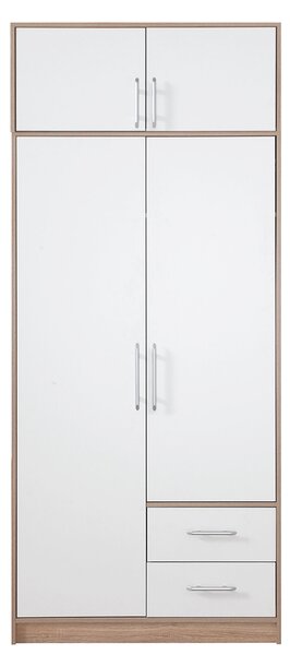 SMART sb | šatní skříň SR3 + nástavec SRN3 | 100 cm | sonoma/bílá