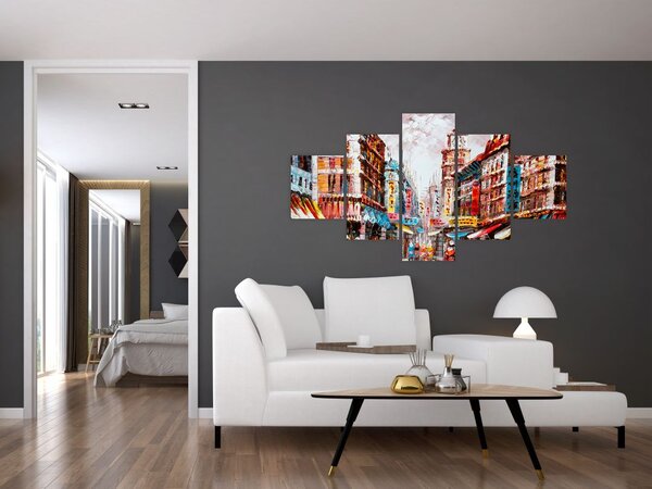 Obraz - Hong Kong, olejomalba (125x70 cm)