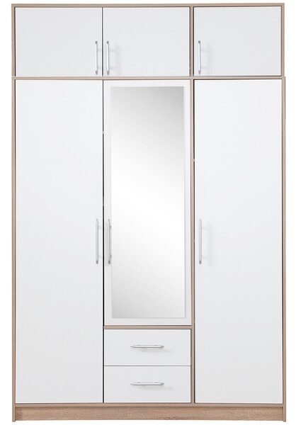 SMART sb | šatní skříň SRL2 + nástavec SRN2 + zrcadlo | 150 cm | sonoma/bílá