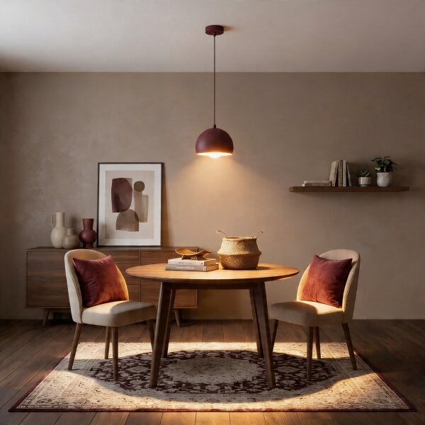 Lustr na lanku SOOL 1xE27/15W/230V pr. 15 cm burgundy