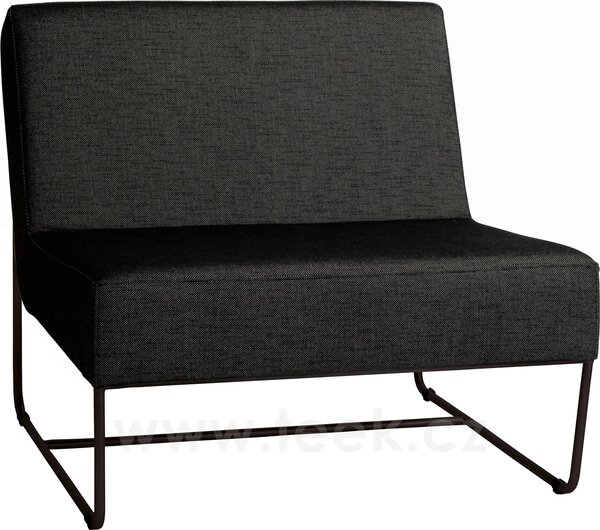 Stern Nízké křeslo bez područek Mia, Stern, 80x80x74 cm, rám lakovaná nerezová ocel black matt, polstrování venkovní látka barva silk black, rychleschnoucí výplň, včetně krycí plachty