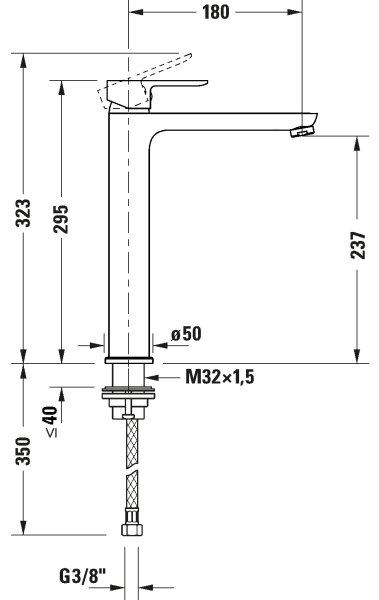 Duravit DC1043002046 - Umyvadlová baterie D-CODE matná černá
