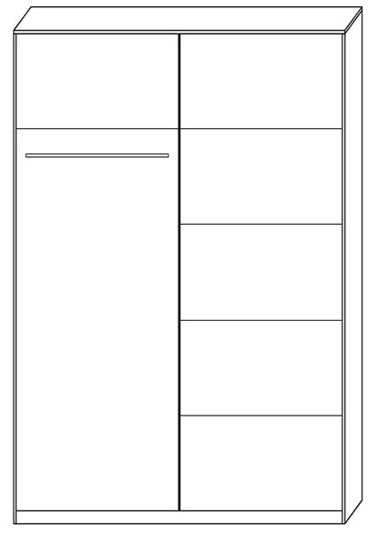 Šatní skříň KARO | 100 cm | bez zrcadla | posuvné dveře | bílá